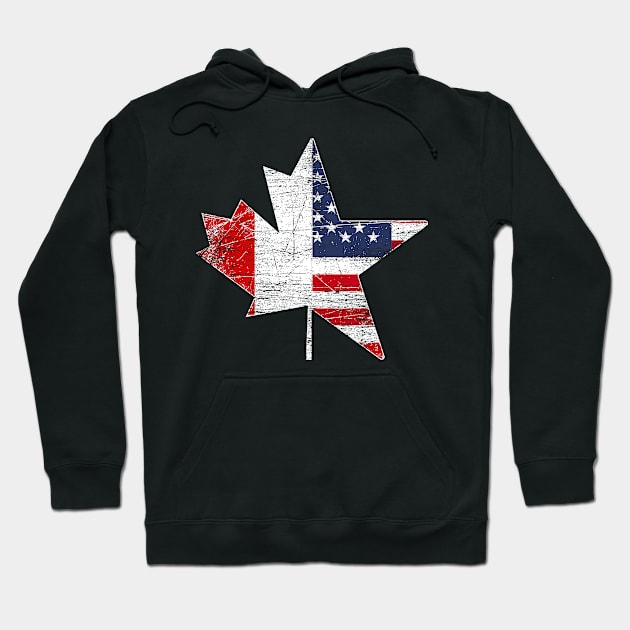 Maple Leaf Canadian USA Flag Hoodie by ShirtsShirtsndmoreShirts